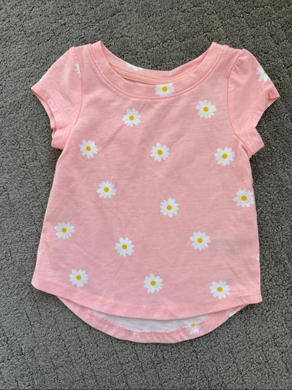 Cat & Jack Pink Daisy Print Short Sleeve Tee